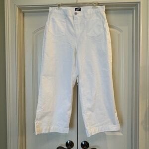 Lands’ End Women's White Wide Leg Jeans Size 12